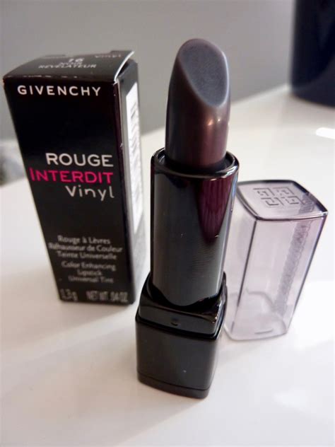 givenchy rouge interdit vinyl color enhancing lipstick noir révélateur|givenchy rouge interdit temptation lipstick.